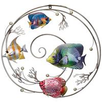 View 23" Multi-Color Fish Circle Wall Decor
