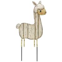 View 23" White Llama Garden Stake Decor