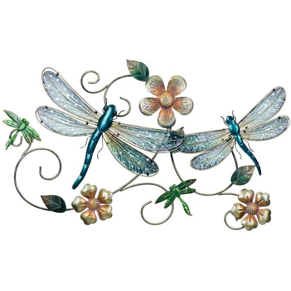 26.5" Multi-Color Dragonfly Wall Decor