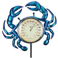 Regal Art & Gift Blue/Purple Crab Thermometer Garden Stake