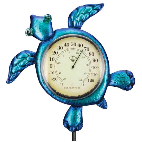 Blue/Purple Sea Turtle Thermometer Garden Stake