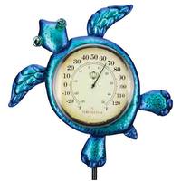 View Blue/Purple Sea Turtle Thermometer Garden Stake