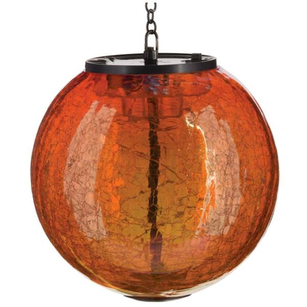 16.25" Orange Globe Lantern Solar LED Light