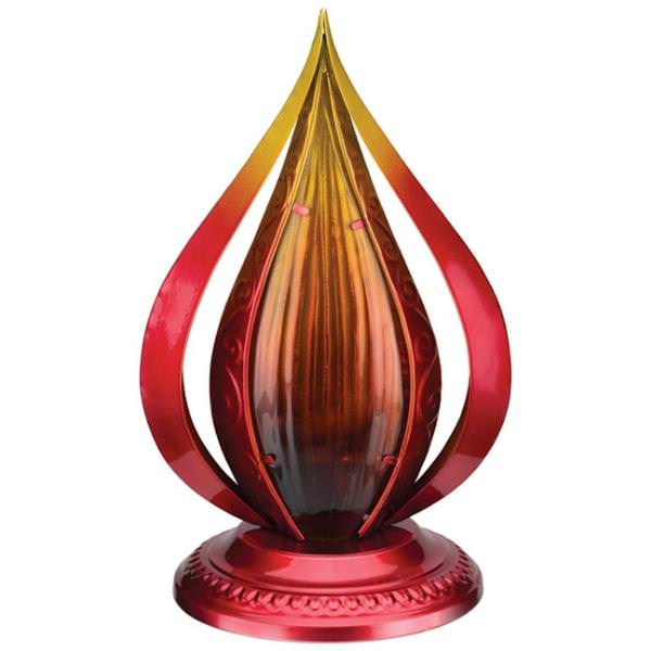 11.75" Red Blaze Table Lantern