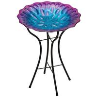 Regal Art & Gift 18" Blue/Purple Honeycomb Birdbath/Feeder