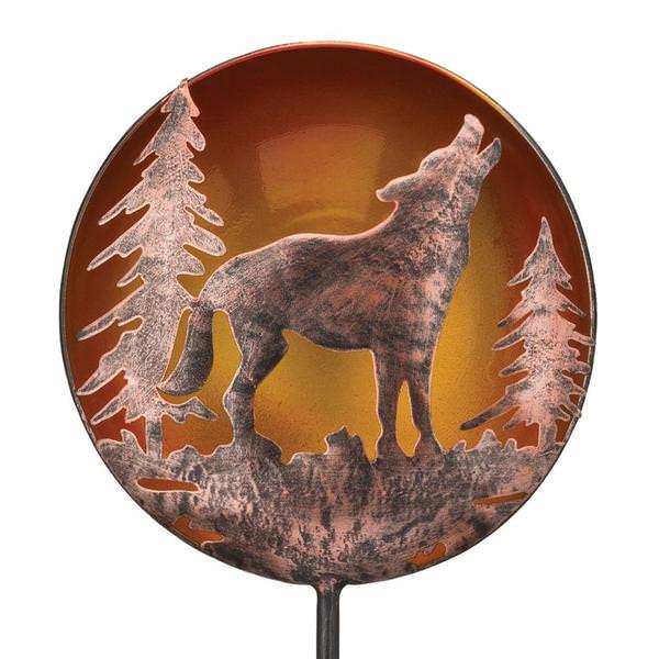 36" Night Sky Wolf Solar Stake