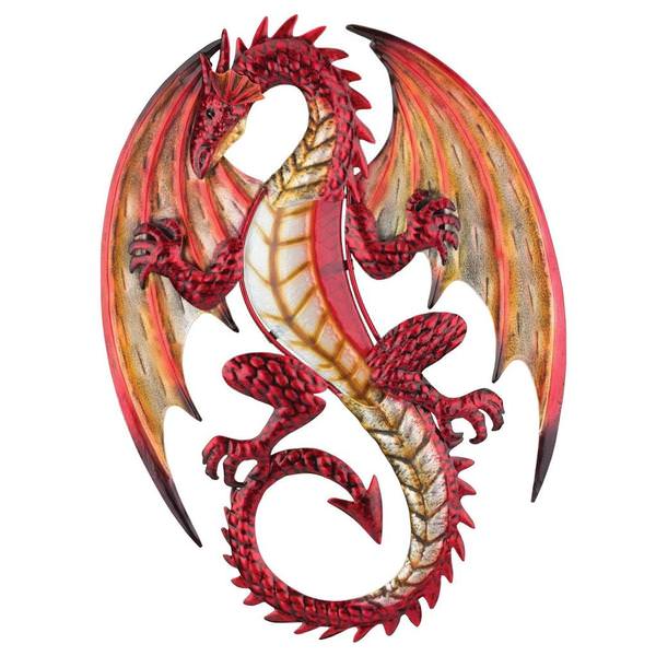 14.25" Glass Dragon Wall Décor
