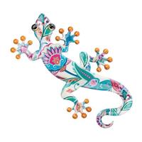 View 18" White Multi Luster Gecko Wall Décor