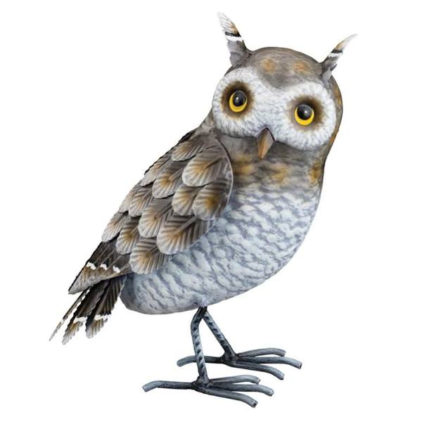 9" Small Grey Horned Owl Figurine
