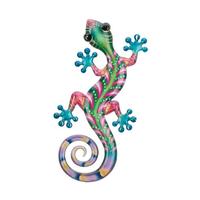 View 8" Green Pink Luster Gecko Wall Décor