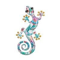 View 8" White Multi Luster Gecko Wall Décor