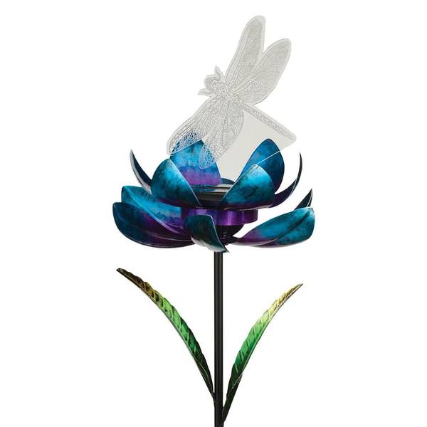 36" Dragonfly Illusion Solar Spinner Stakes