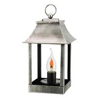 Regal Art & Gift 11.5" Silver Flickering LED Solar Lantern