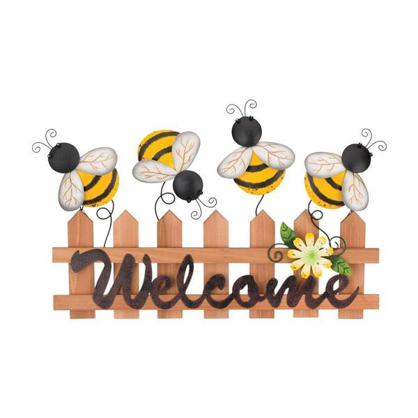 18" Fence Bee Happy Wall Décor