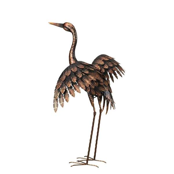 28" Wings Out Bronze Crane