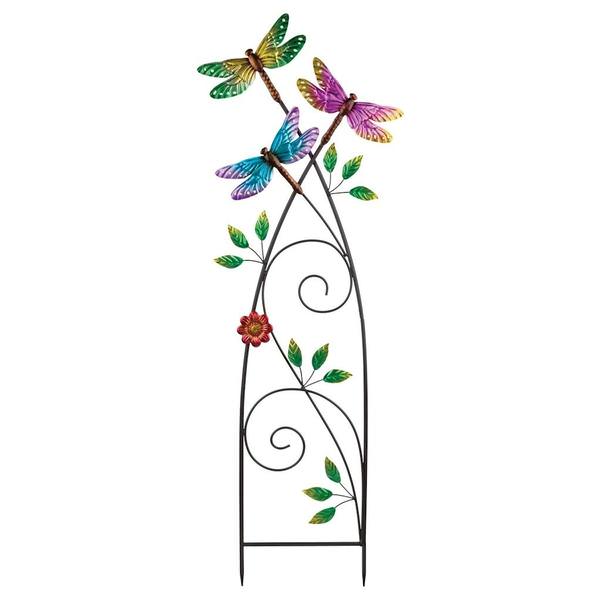 41.5" Dragonfly Fleur De Lis Stake
