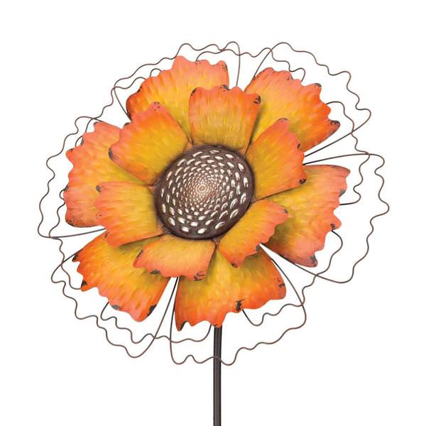 61" Orange Giant Rustic Flower Stake