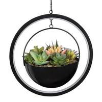 View Artificial Round Lumen Artificial Succulent Solar Lantern