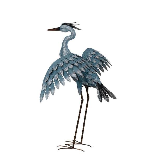 27.75" "Wings Out" Metallic Blue Heron