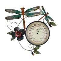 Regal Art & Gift 12.75" Dragonfly Metallic Metal/Acrylic/Paper Thermometer Wall Décor