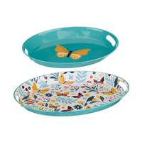 Regal Art & Gift 7.25" Butterfly Metal/Decal Paper/Wood Tray (2 Pack)
