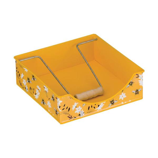 7.25" Bee Metal/Decal Paper/Wood Napkin Holder