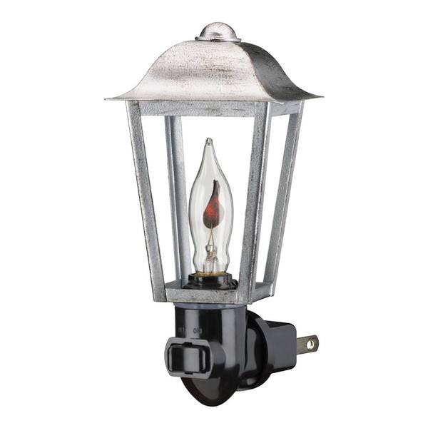 5.5" Silver Flicker Flame Lamp Woodland 