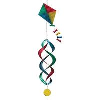 View 37" Rainbow Kite Hanging Wind Spinner