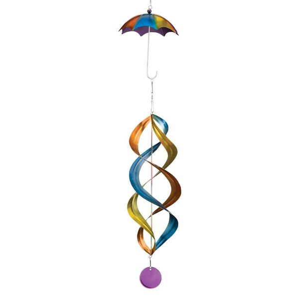 33" Rainbow Umbrella Hanging Wind Spinner