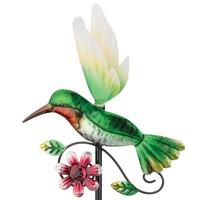 View 35" Green Hummingbird Solar LED Garden Stake Decor