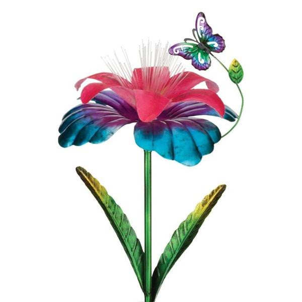 Multi-Color Solar Hibiscus Garden Stake