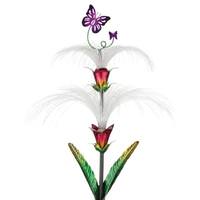 View 34" Purple Butterfly Solar LED Garden Stake Decor