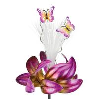 Regal Art & Gift 45" Purple Butterfly Solar LED Garden Stake Decor