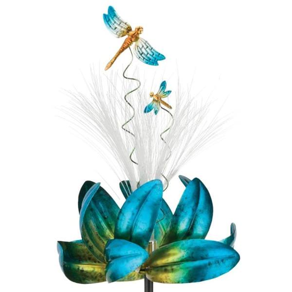 45" Blue Dragonfly Solar LED Garden Stake Decor