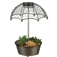 Regal Art & Gift 14.5" Succulent Umbrella Solar Outdoor Décor