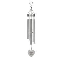Regal Art & Gift 32" Sentiment Heart Silver Chime Aluminum/Steel/Acrylic Chime