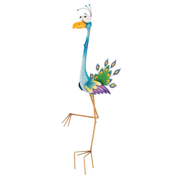 14" Goofy Peacock Bird Stake 