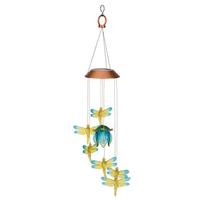 Regal Art & Gift 27.75" Blue Dragonfly Solar Garden Mobile