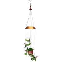 Regal Art & Gift 27.75" Green Hummingbird Solar Garden Mobile
