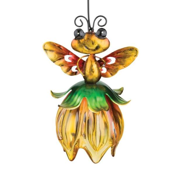 18" Yellow Bee Solar Mini Lantern