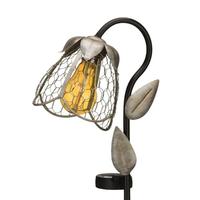 View Silver Solar Flower Down Garden Stake