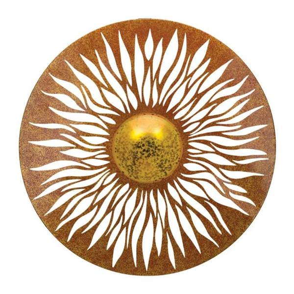29" Solar LED Copper Sun Wall Decor