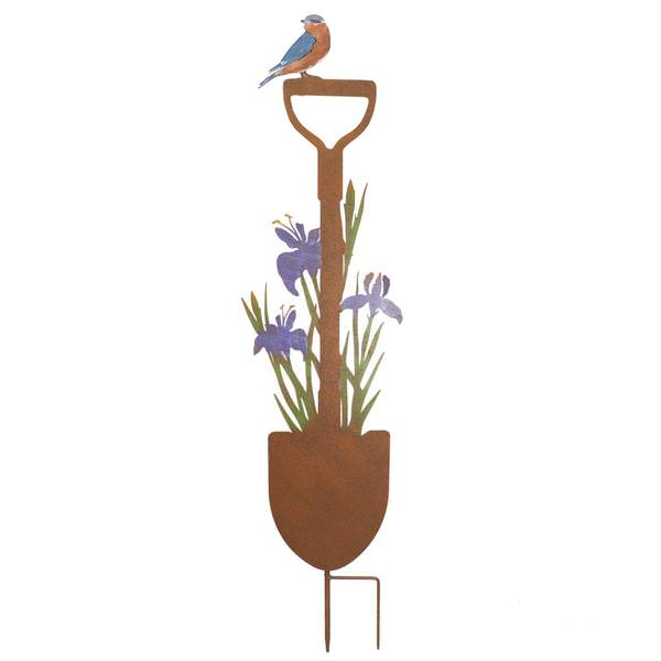 Rustic Shovel Iris Garden Stake