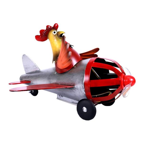 13" Rooster Pilot LED Propeller Home Decor