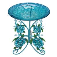 Regal Art & Gift 18" Sea Turtle Birdbath/Feeder with Decorative Stand