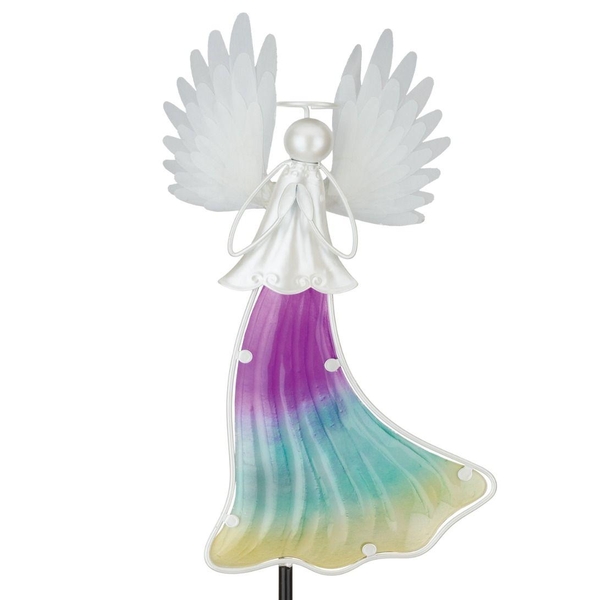50" White  Angel Dance Burst Solar Stake 