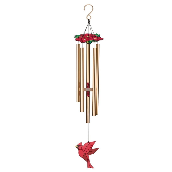 32" Floral Bird Cardinal Chime 
