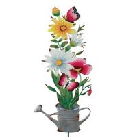View 31" Colorful Watering Can Flower Stake 