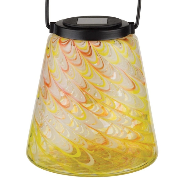 9" Amber Murano Solar Lantern 