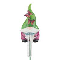 Regal Art & Gift 42" Gnome Rain Gauge Butterfly Garden Stake 